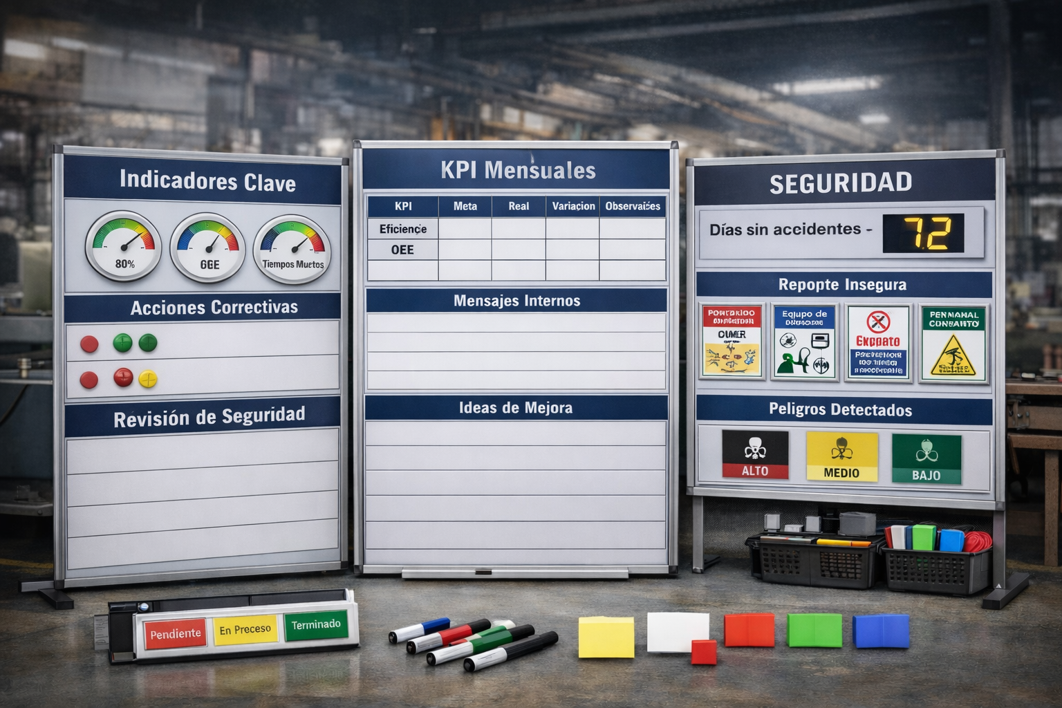Pizarron personalizado para indicadores