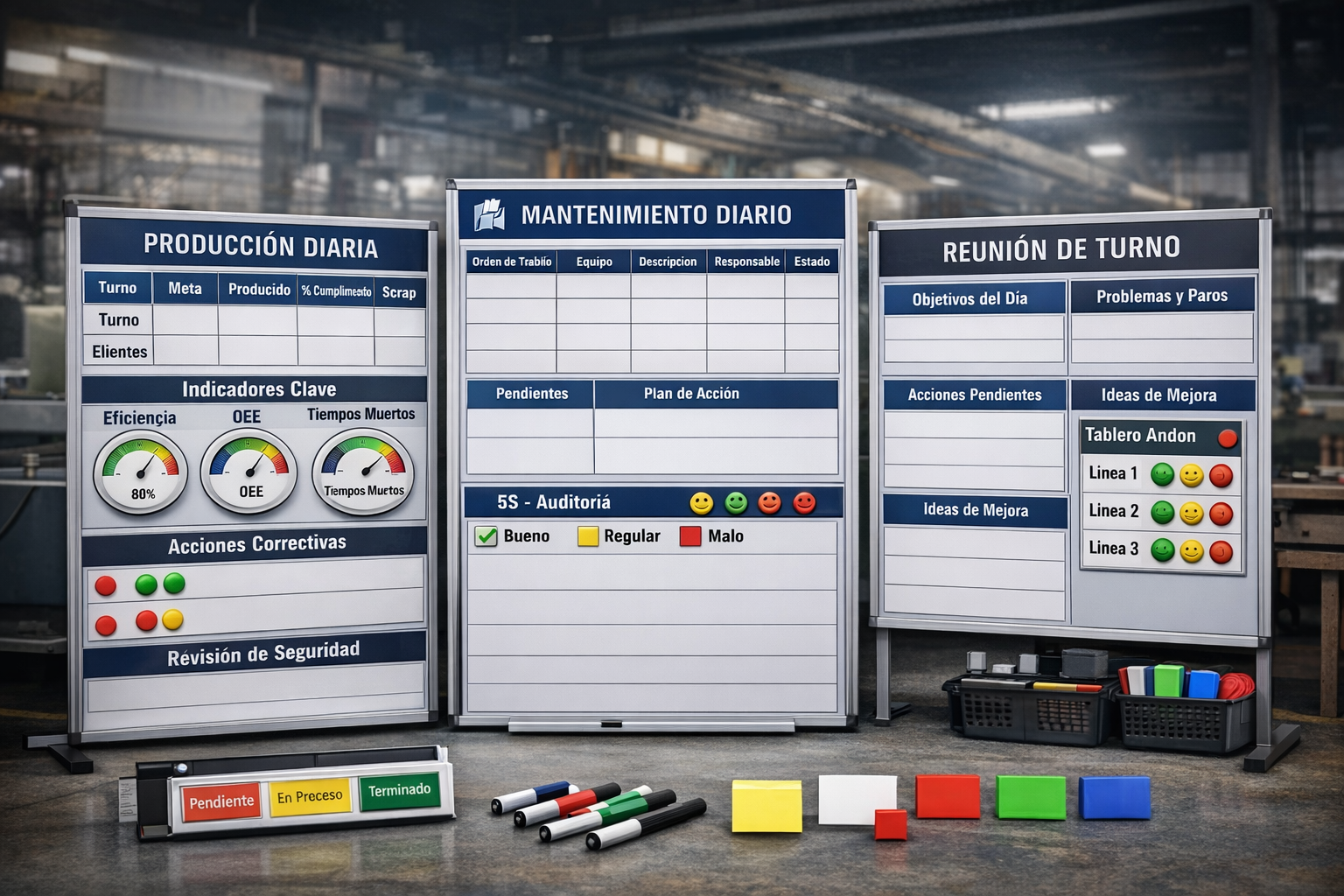 Pizarron con tablero magnetico